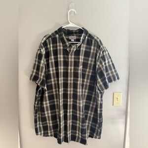 Carhartt Short Sleeve Relaxed Fit Button Down Shirt Men’s SZ 4XL Plaid Casual